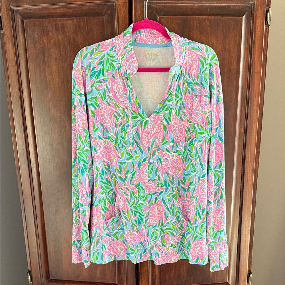 Lilly Pulitzer Pink and Green Floral Top